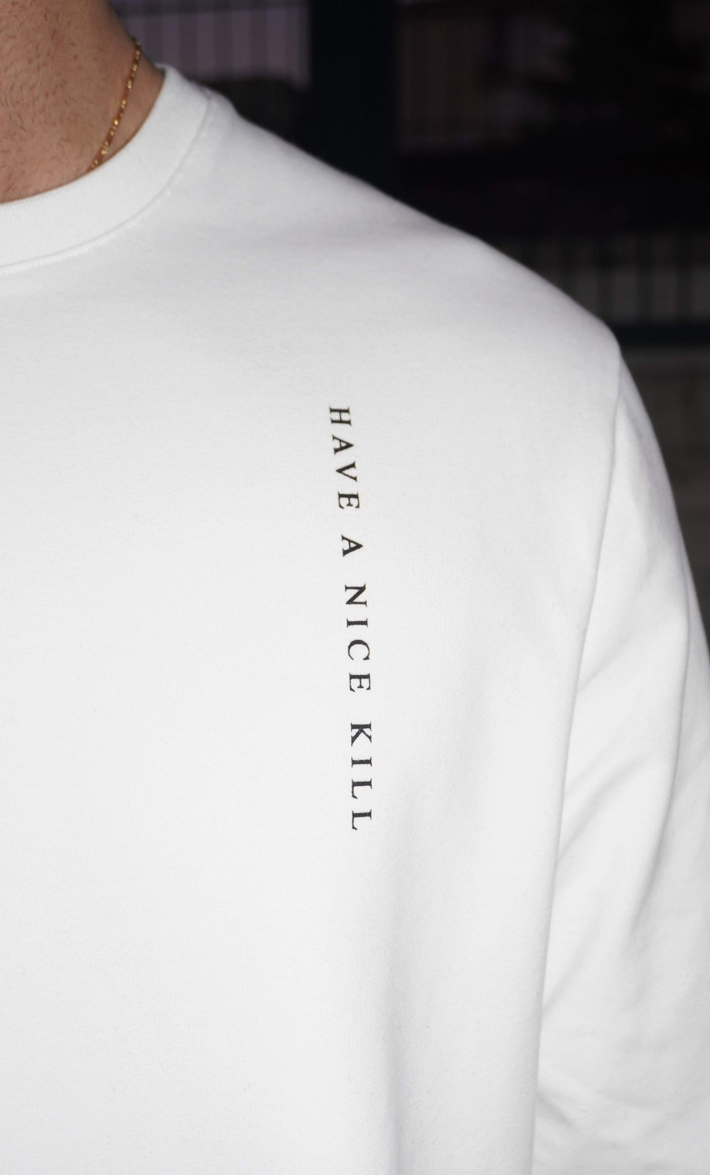 ''HAVE A NICE KILL'' Logo White Long Sleeve-haveanicekill-